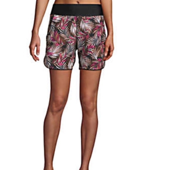 5"‎ Quick Dry Elastic Waist Board Shorts Swim Cover-up Shorts with Panty Print - Picture 5 of 8